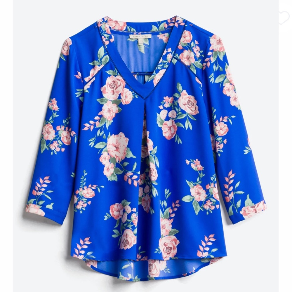 NWT 41 Hawthorn Chilwell Lattice Detail Blouse, Medium